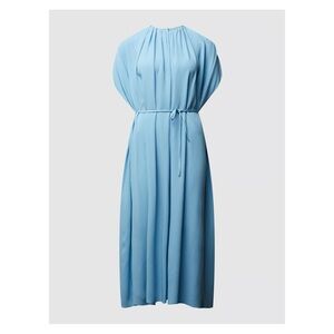 BOSS HUGO BOSS Belted Blue Midi Dress